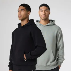 2-Pack Relaxed Fit Hoodies | Black / Khaki