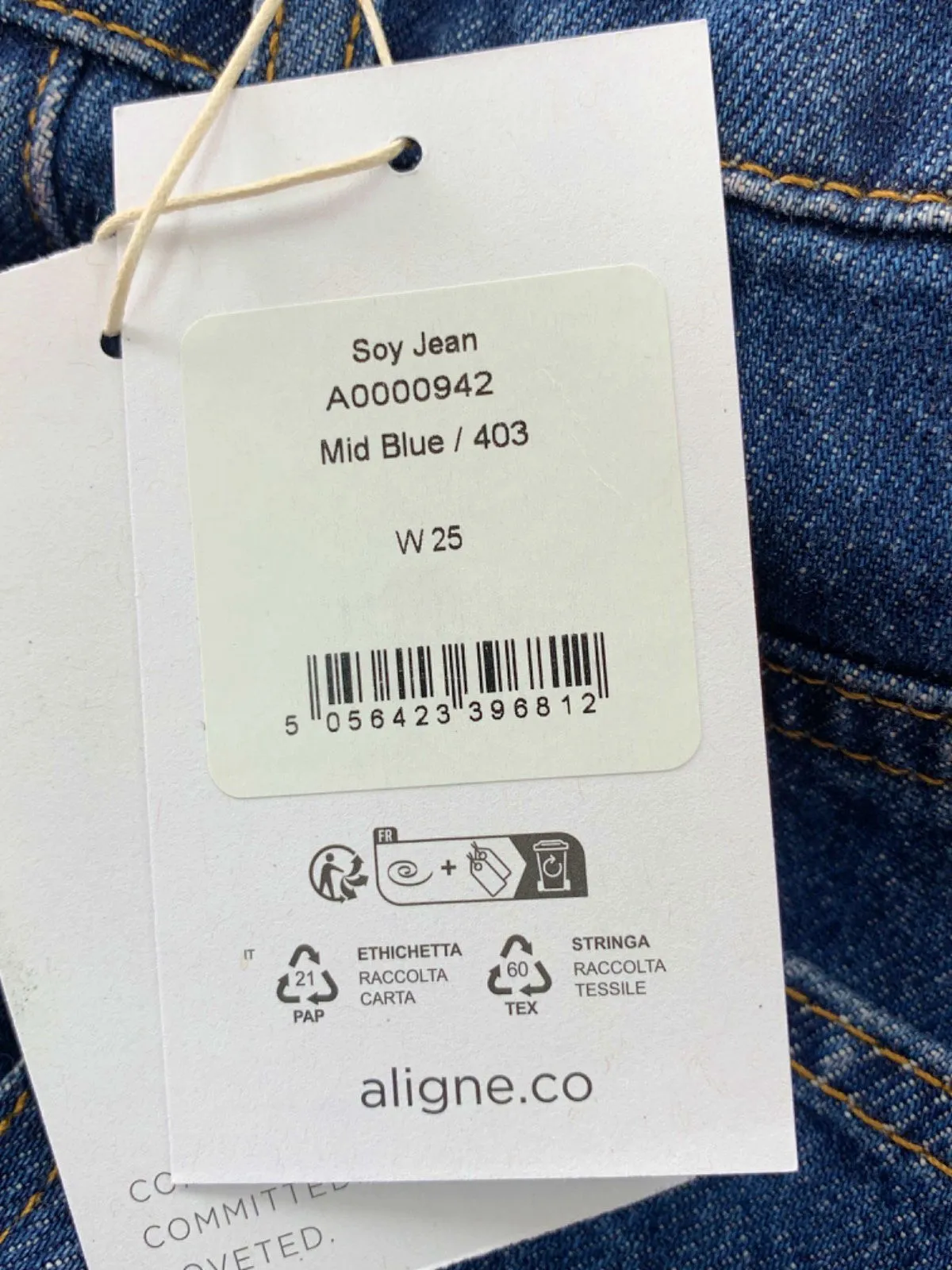 Aligne Mid Blue Soy Jean W25