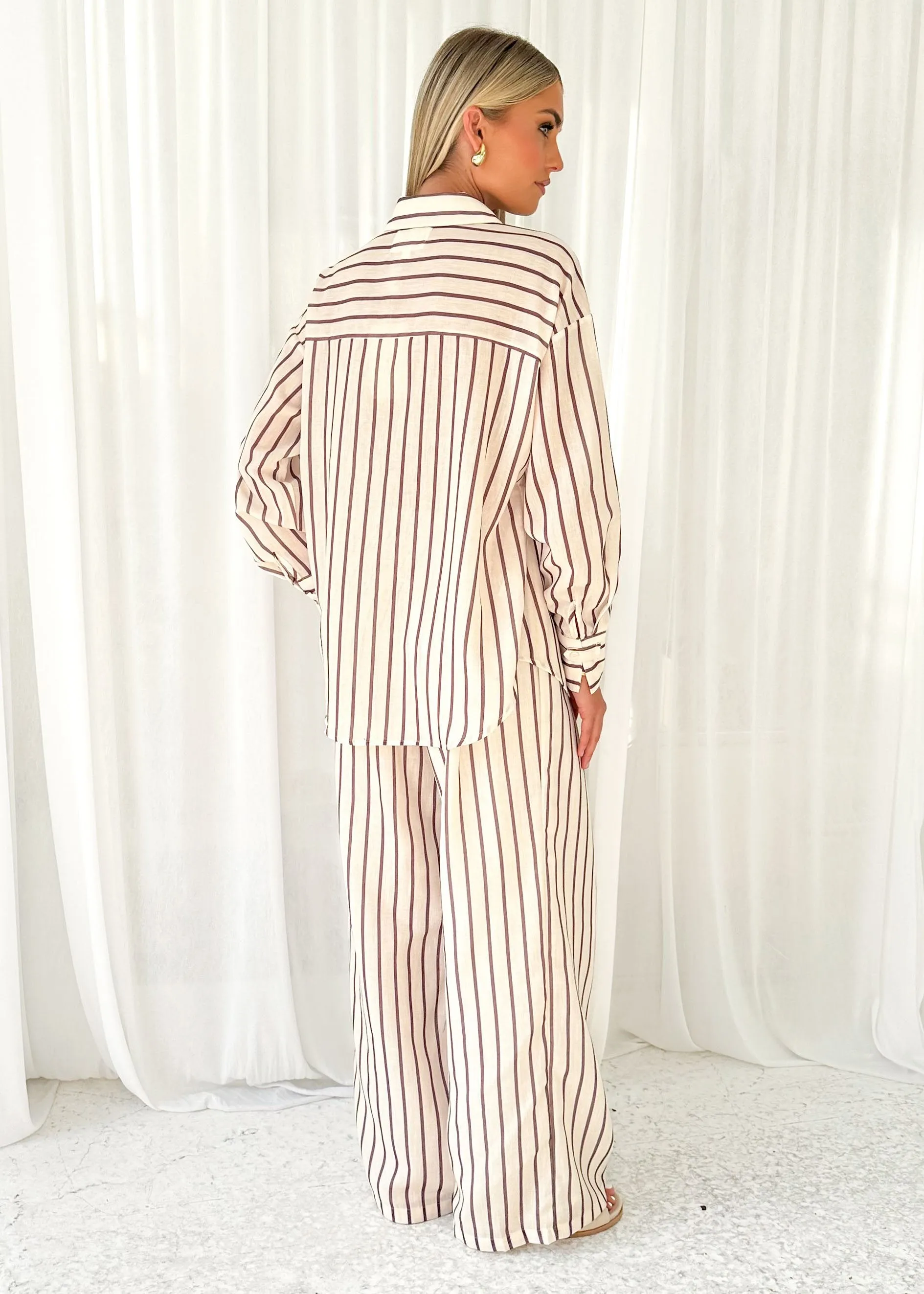 Allura Shirt - Choc Stripe