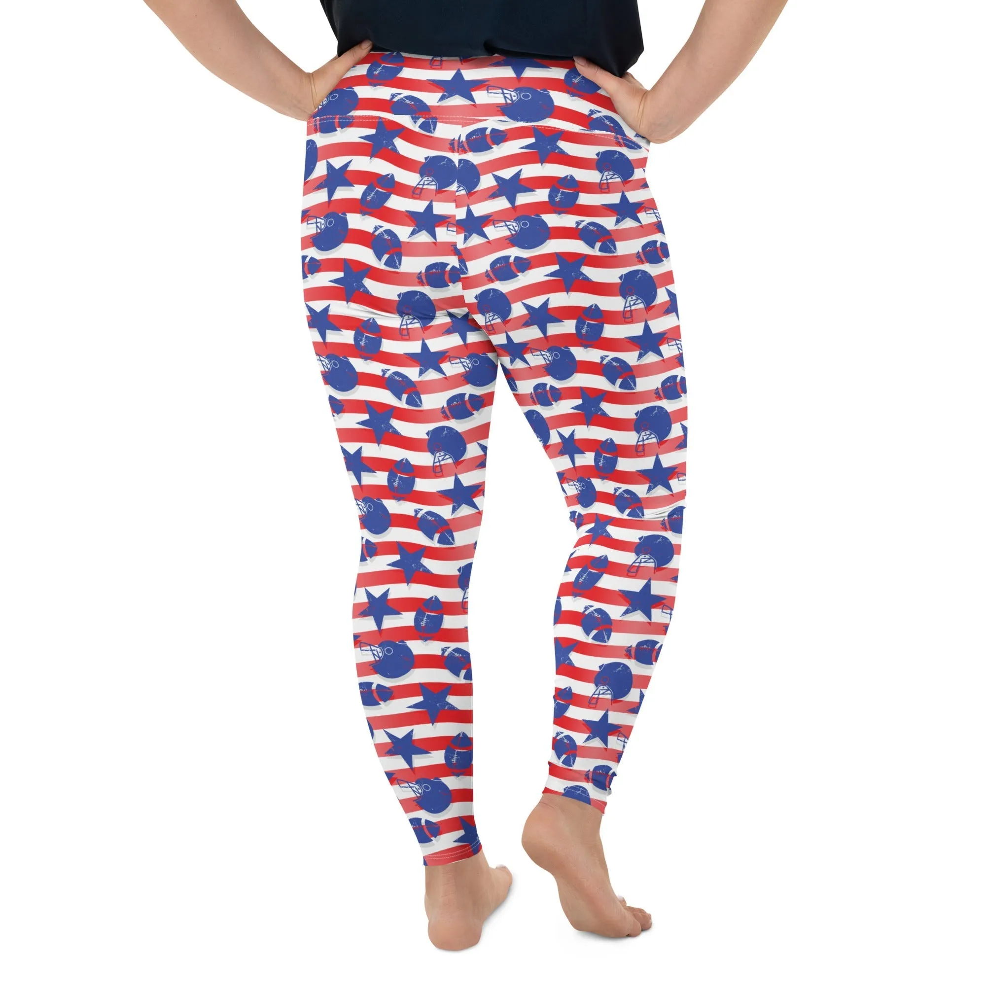 American Football Pattern Plus Size Leggings