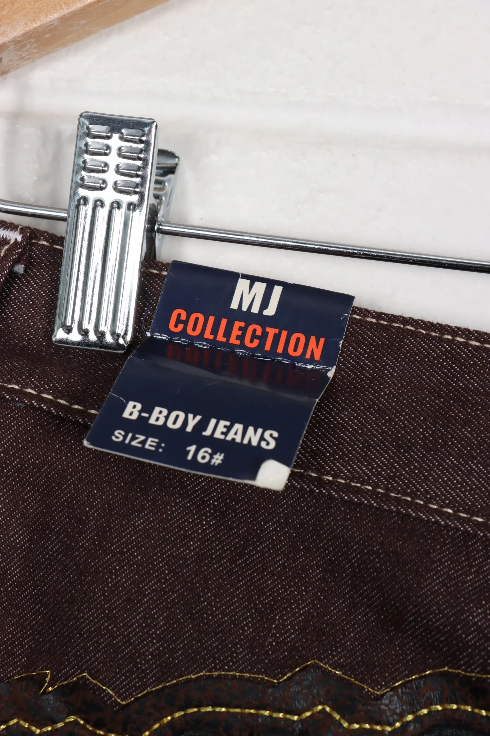 B-Boy MJ Collection Embroidered Wings Brown Jeans (16)