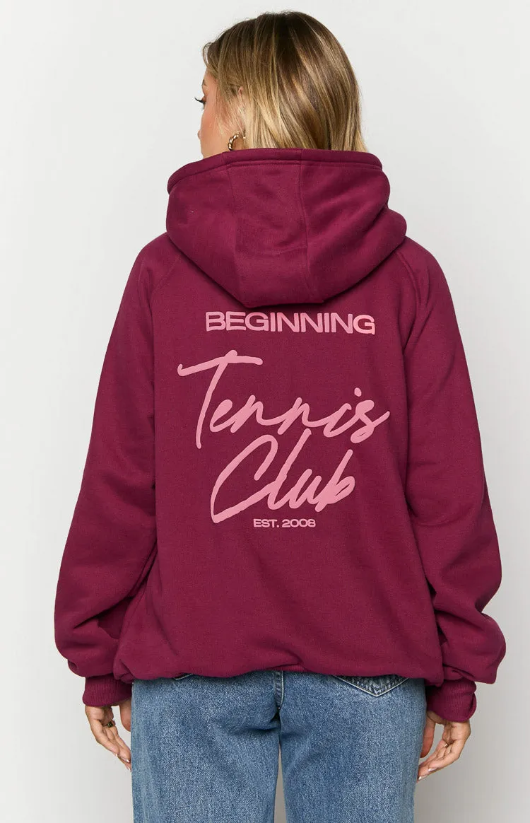 Beginning Red Tennis Club Bubble Hoodie