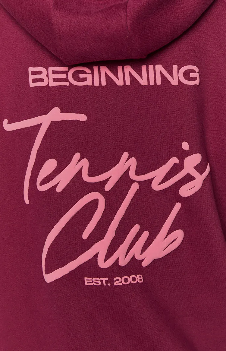 Beginning Red Tennis Club Bubble Hoodie