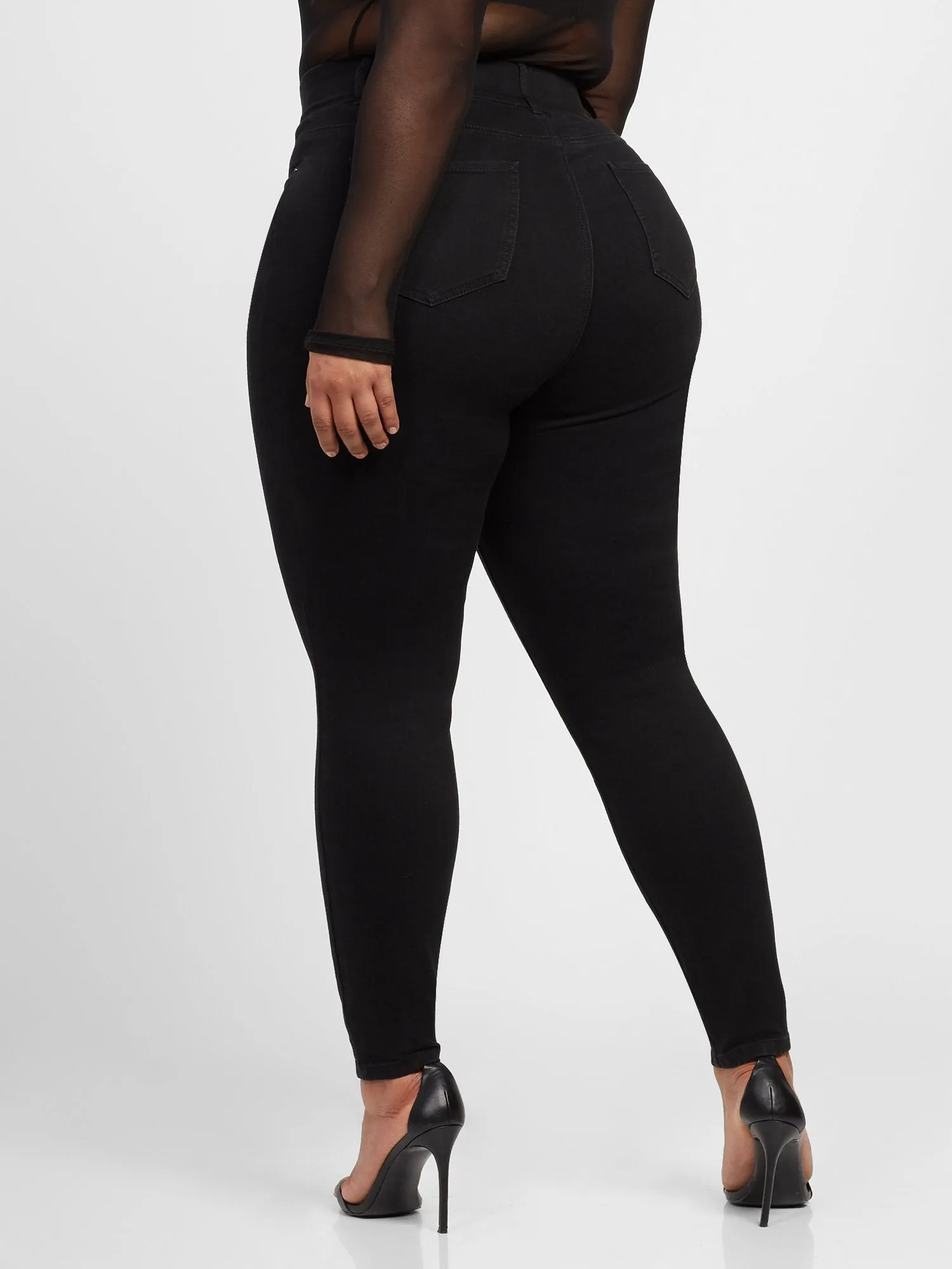 Black Curvy Fit Skinny Jeans