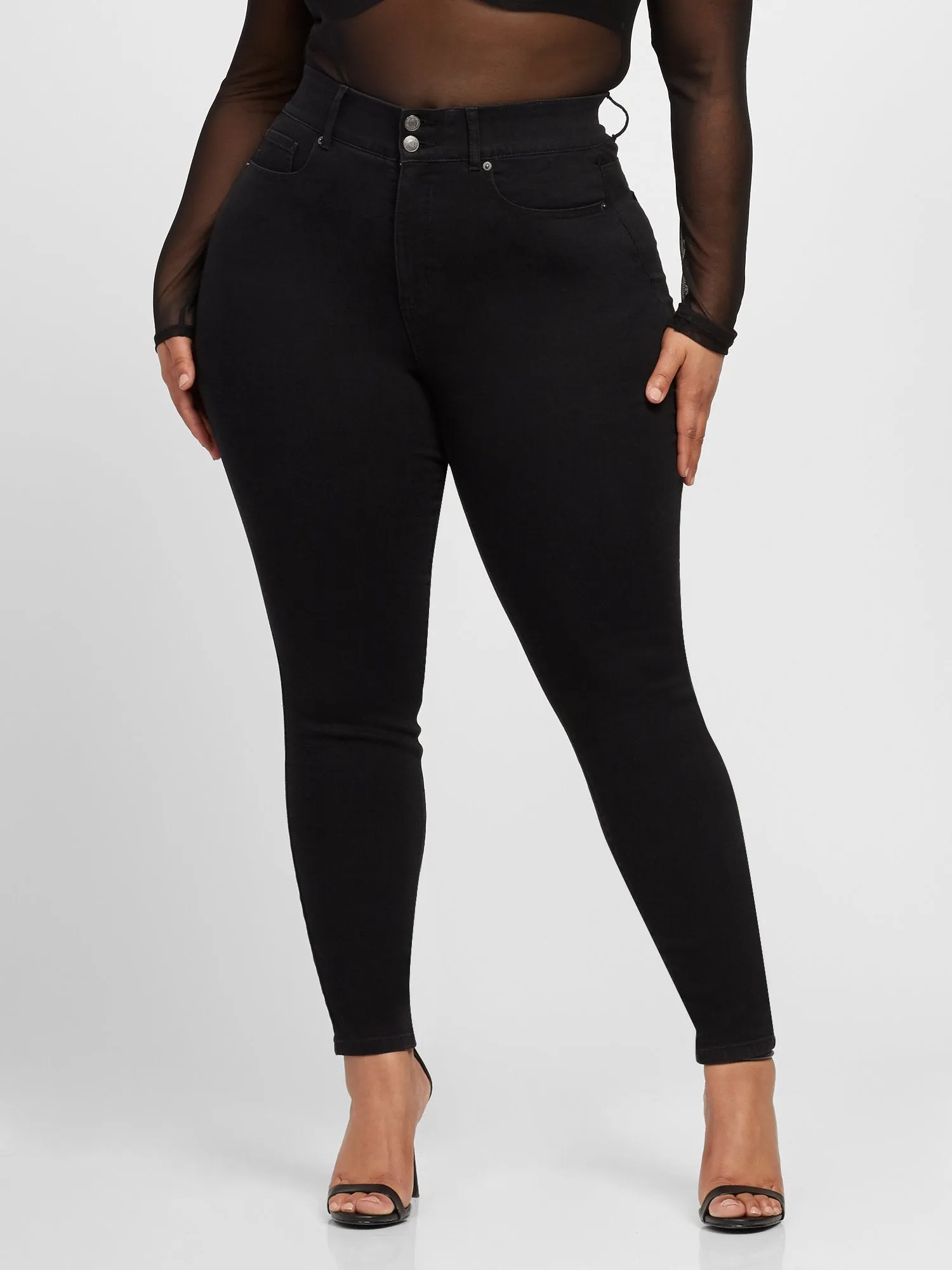 Black Curvy Fit Skinny Jeans