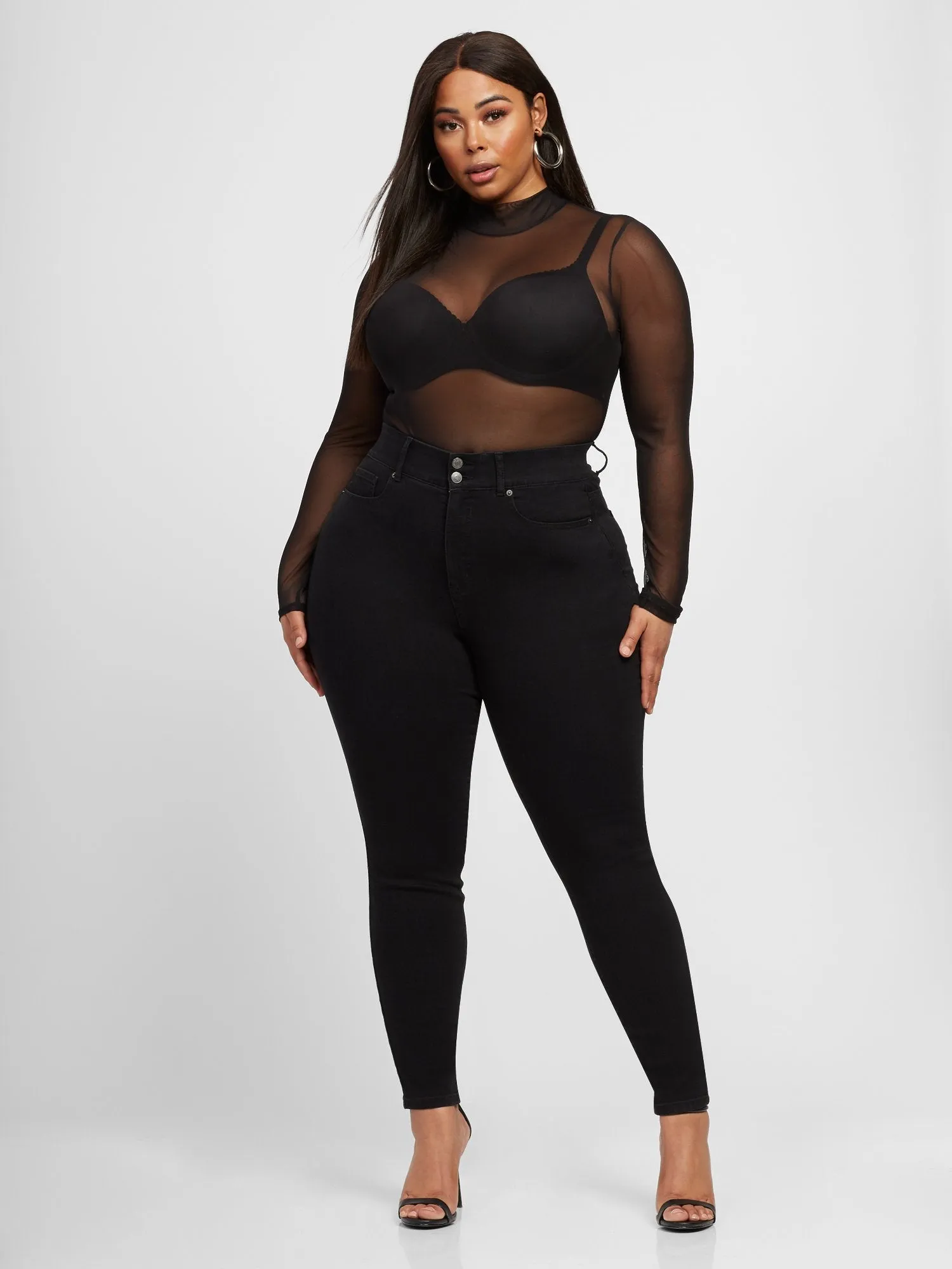 Black Curvy Fit Skinny Jeans