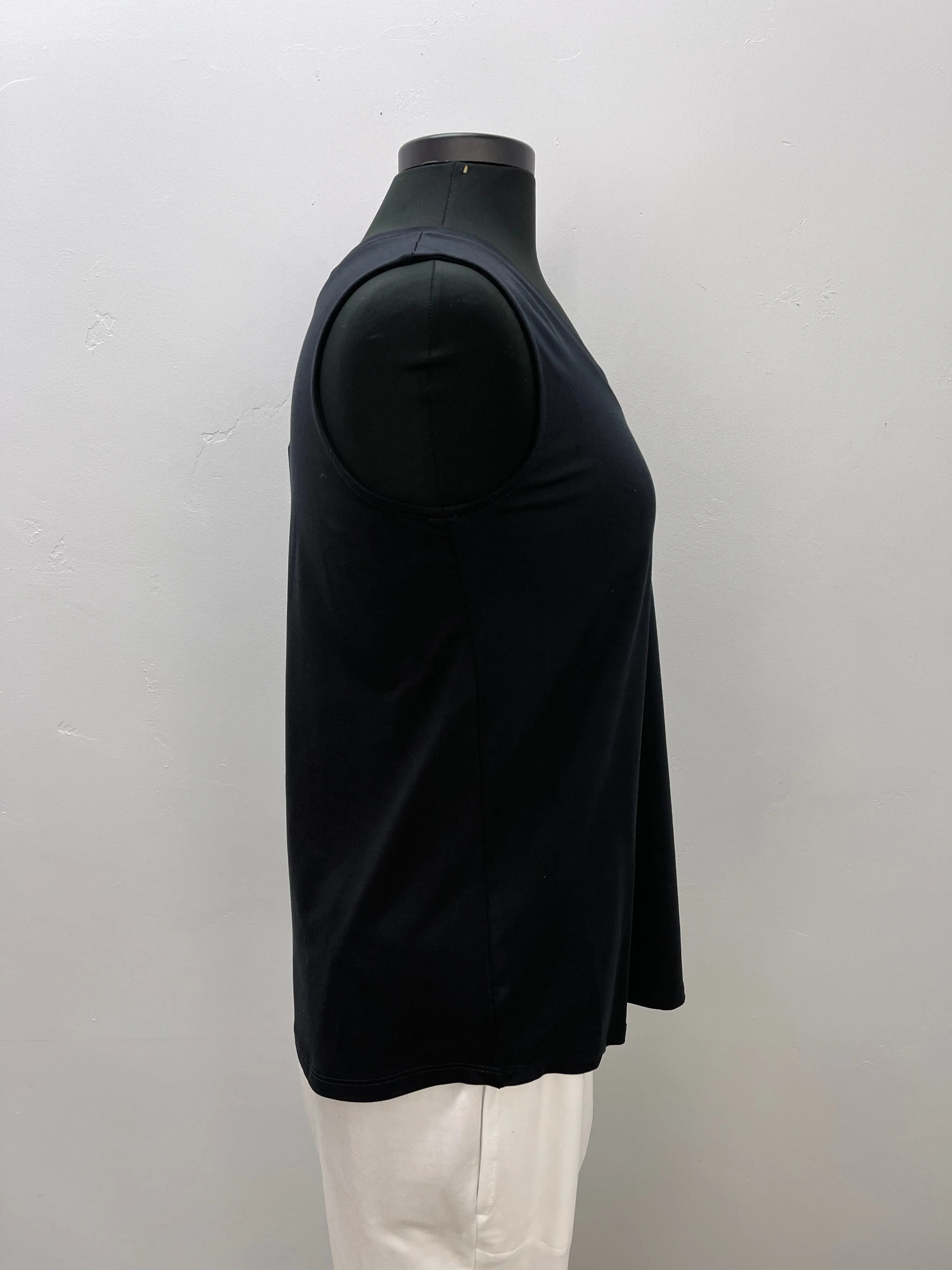 Black Reversible Sleeveless V Neck Bamboo Tank