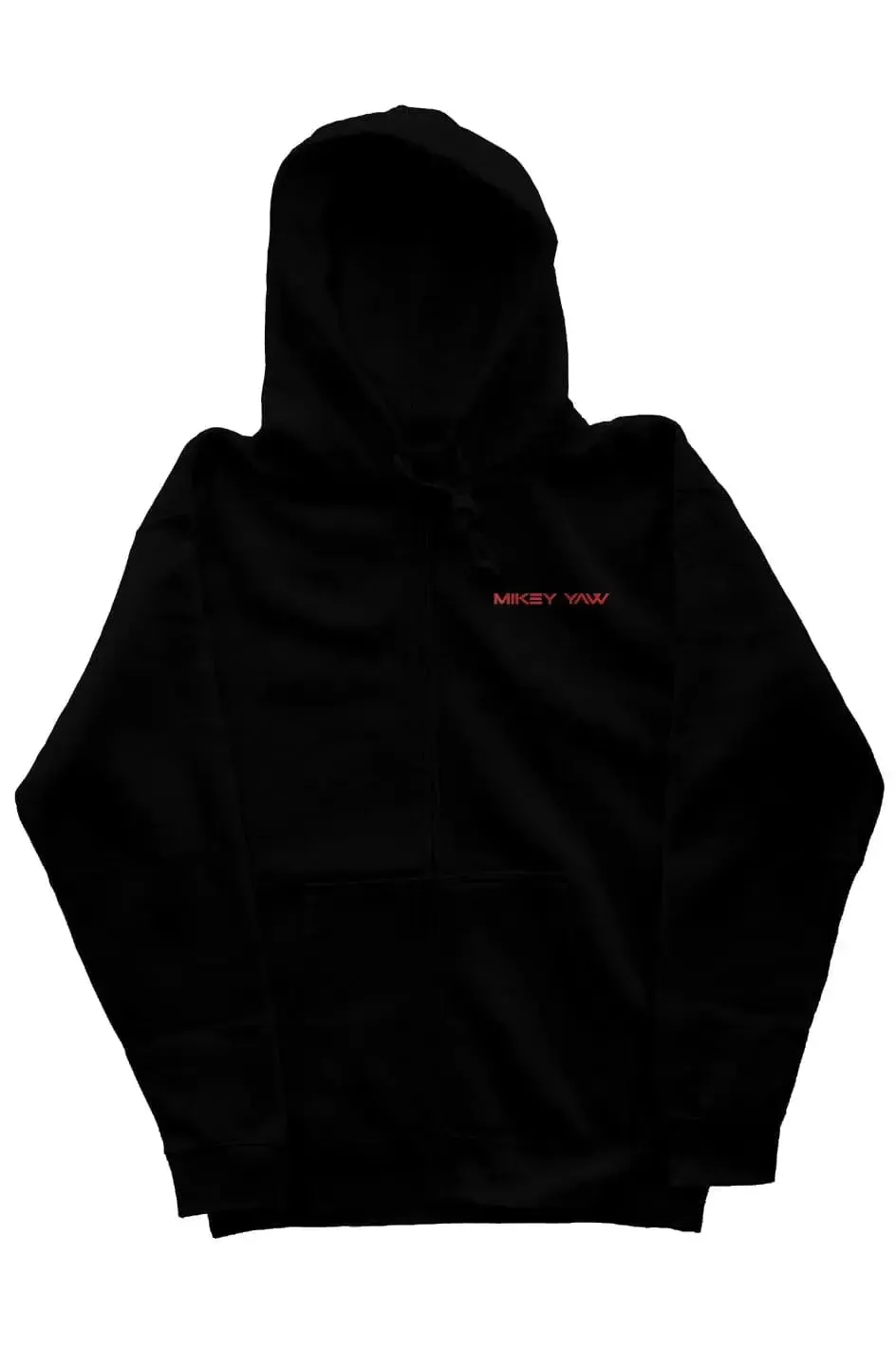 Black Zipper Hoodie with Red Artwork