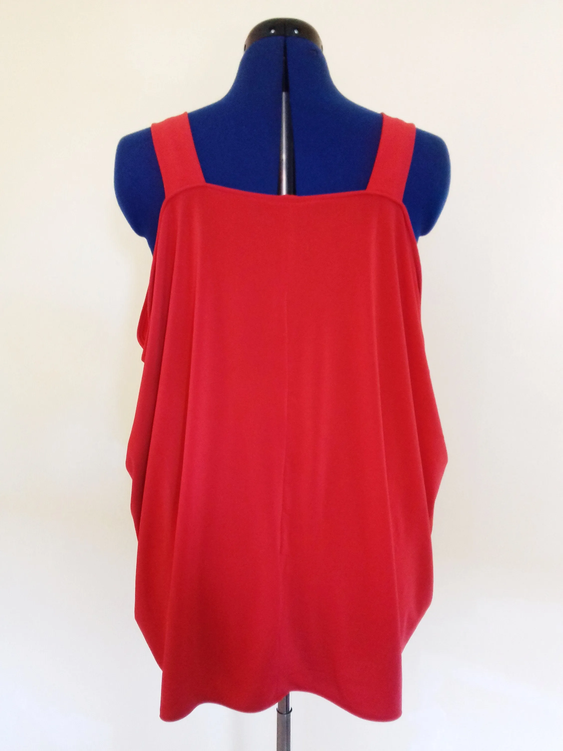 Blood Red Grecian Drape Top