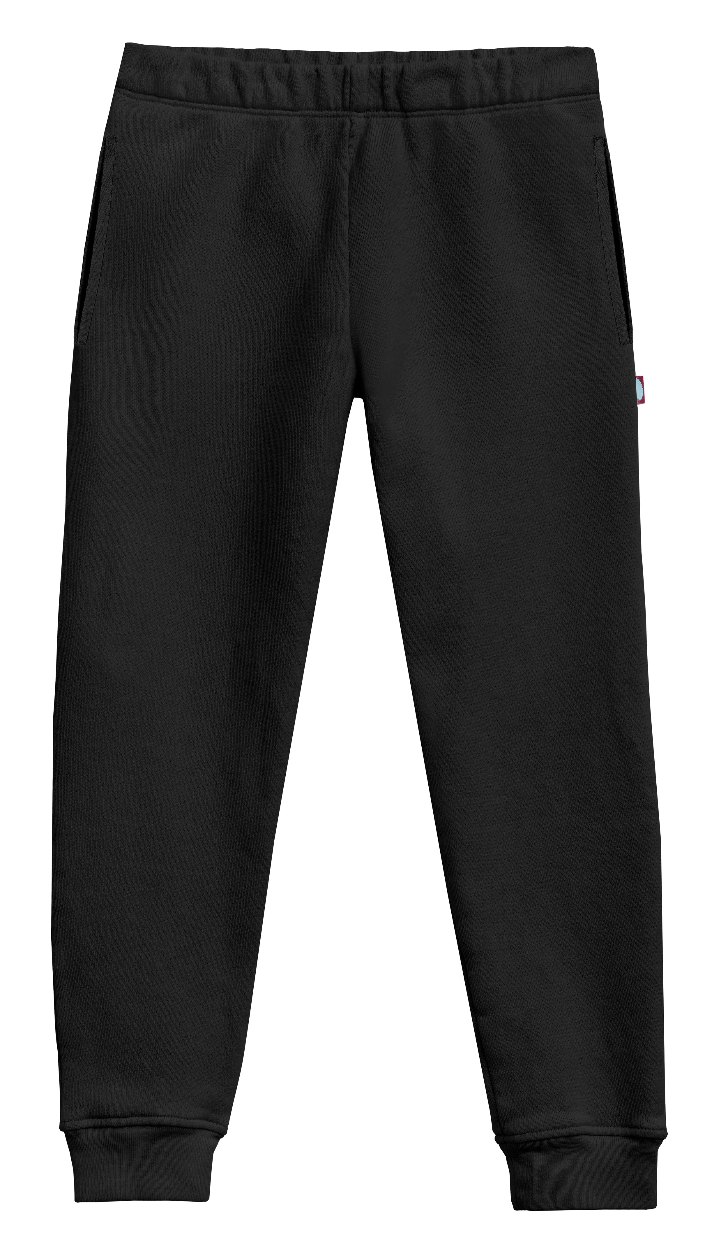 Boys and Girls Lightweight Soft Cotton Fleece Pocket Jogger | Black