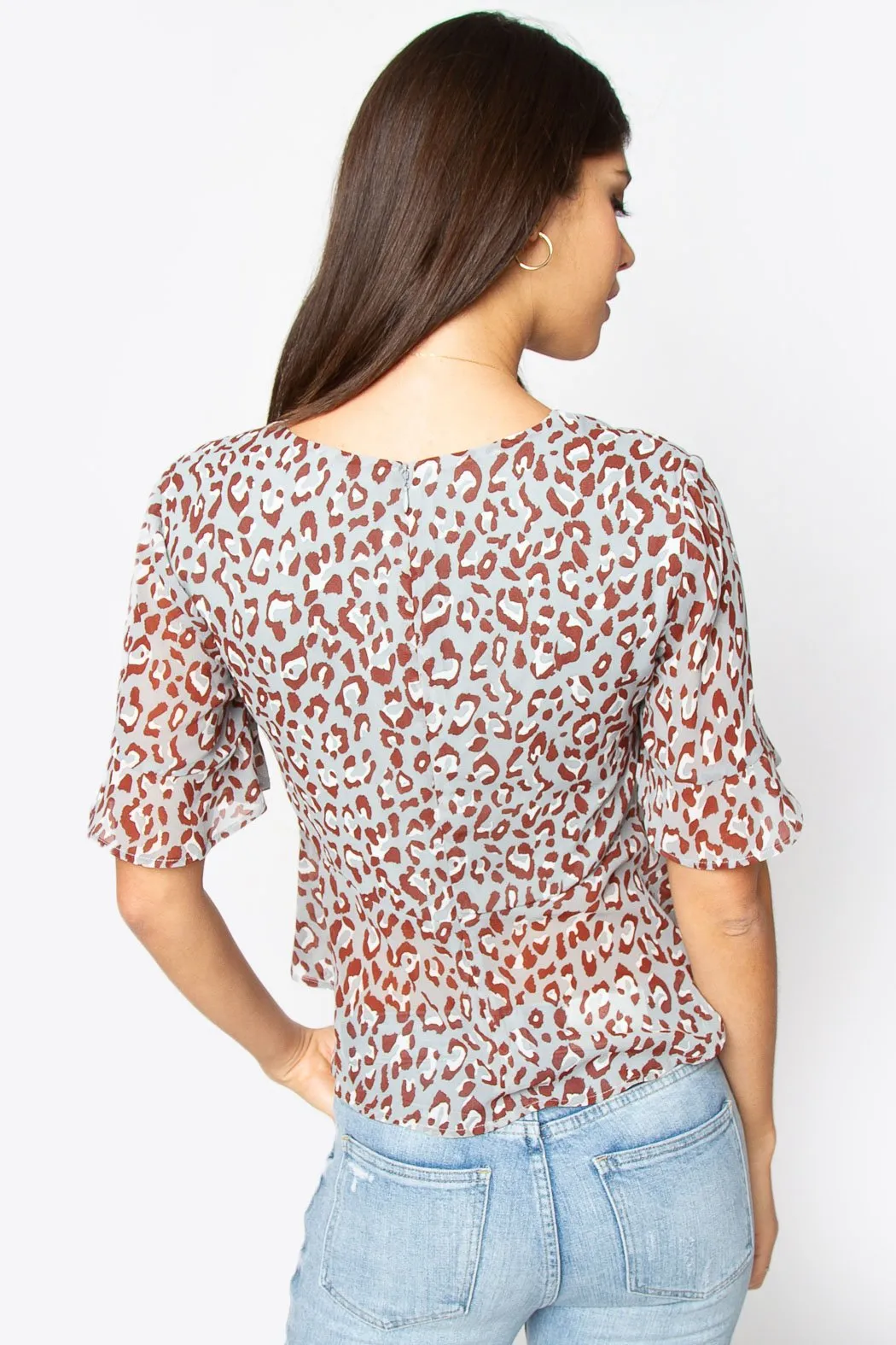 Chalce Leopard Peplum Top