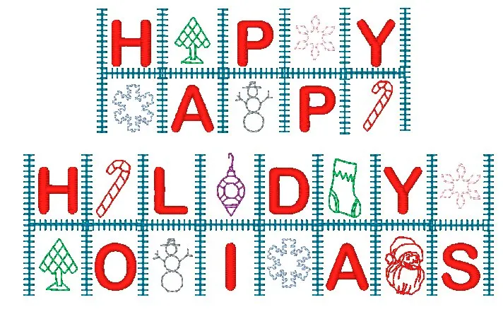 Christmas Word Blocks [4x4 & 5x7 Mixed] 11741 Machine Embroidery Designs