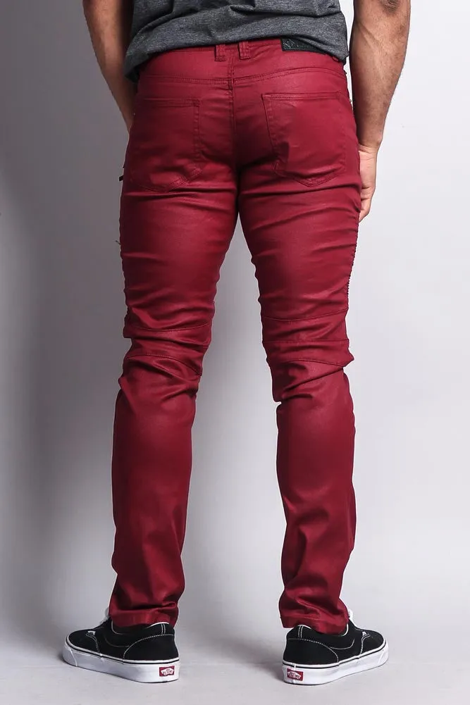 Coated Biker Jeans