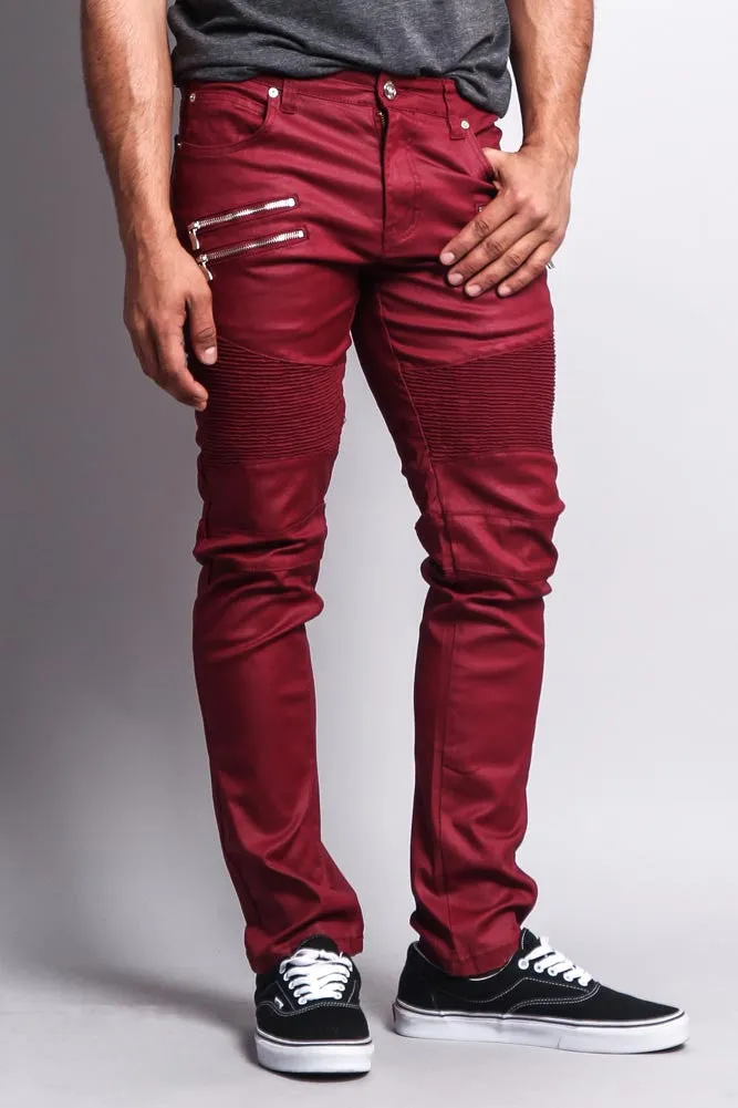 Coated Biker Jeans