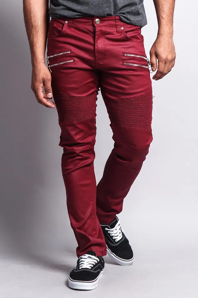 Coated Biker Jeans