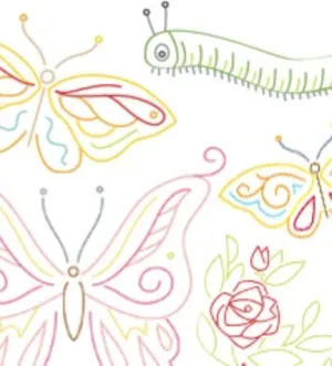 Craft Supply - Embroidery Pattern - Butterfly Garden