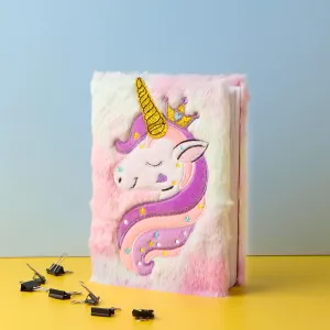 Crown Unicorn Fur Notebook Diary