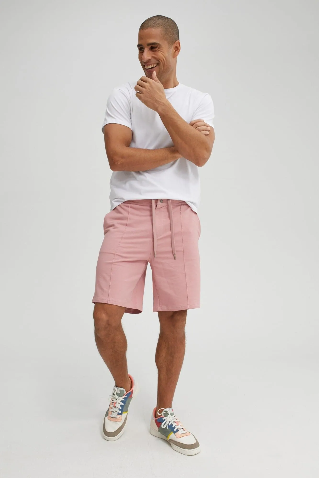 Dusty Rose Fleece Knit Shorts