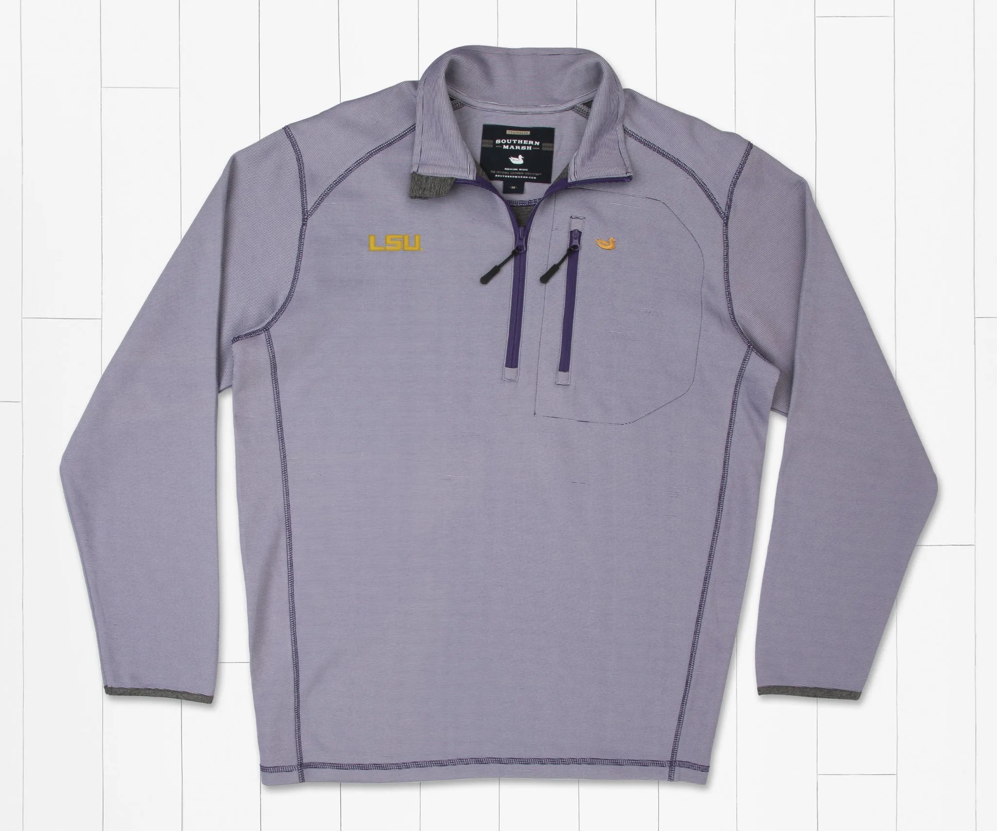 Endzone Stripe Performance Pullover - LSU