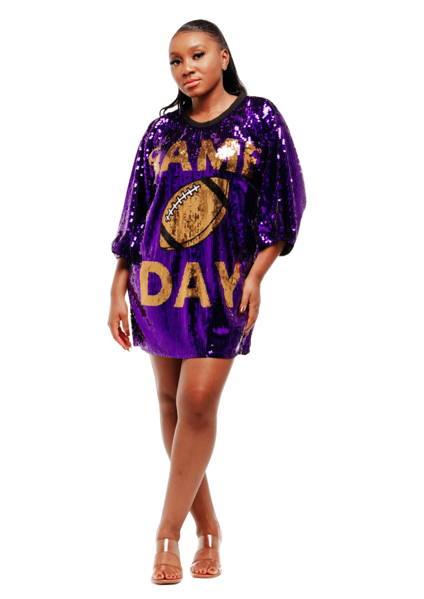 Game Day Sequin Dress - Purple