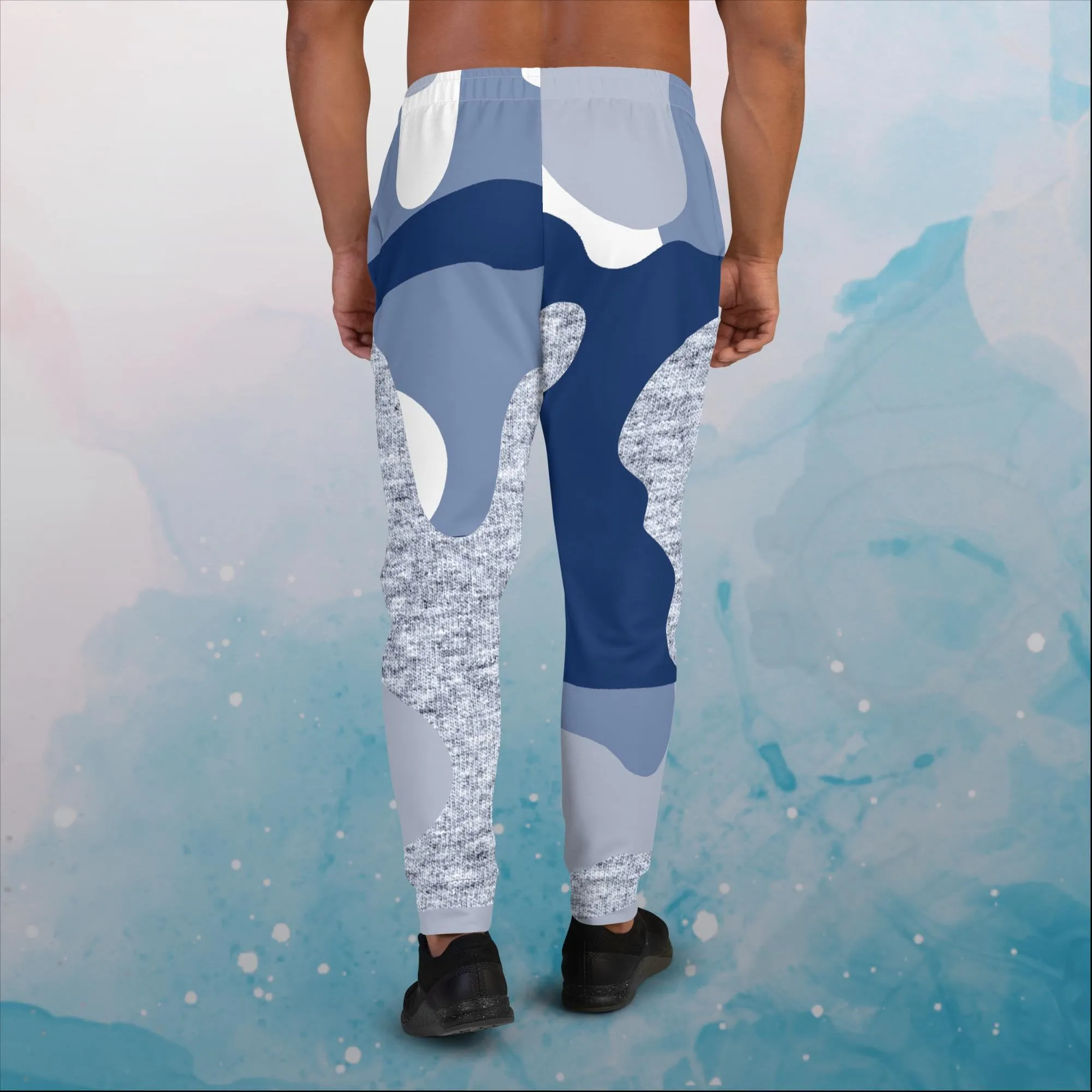 Giant Blue Camo Print Mens Joggers