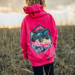 (GIRLS HOODIE) Girls Four Wheeler One of The Wild Ones Kids Hoodie