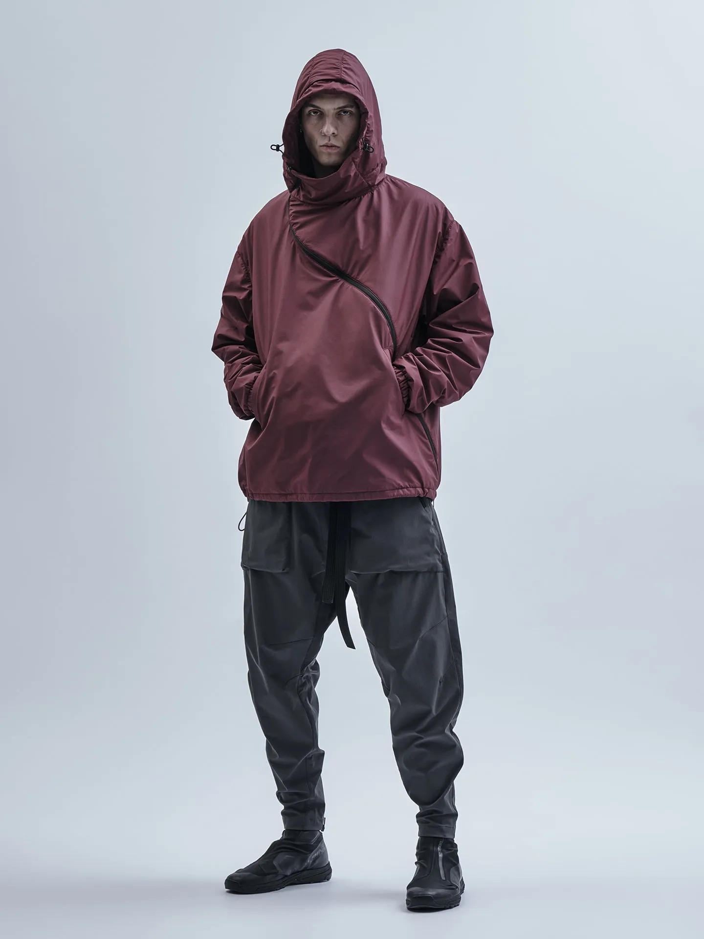 gurutze insulated hoodie burgundy