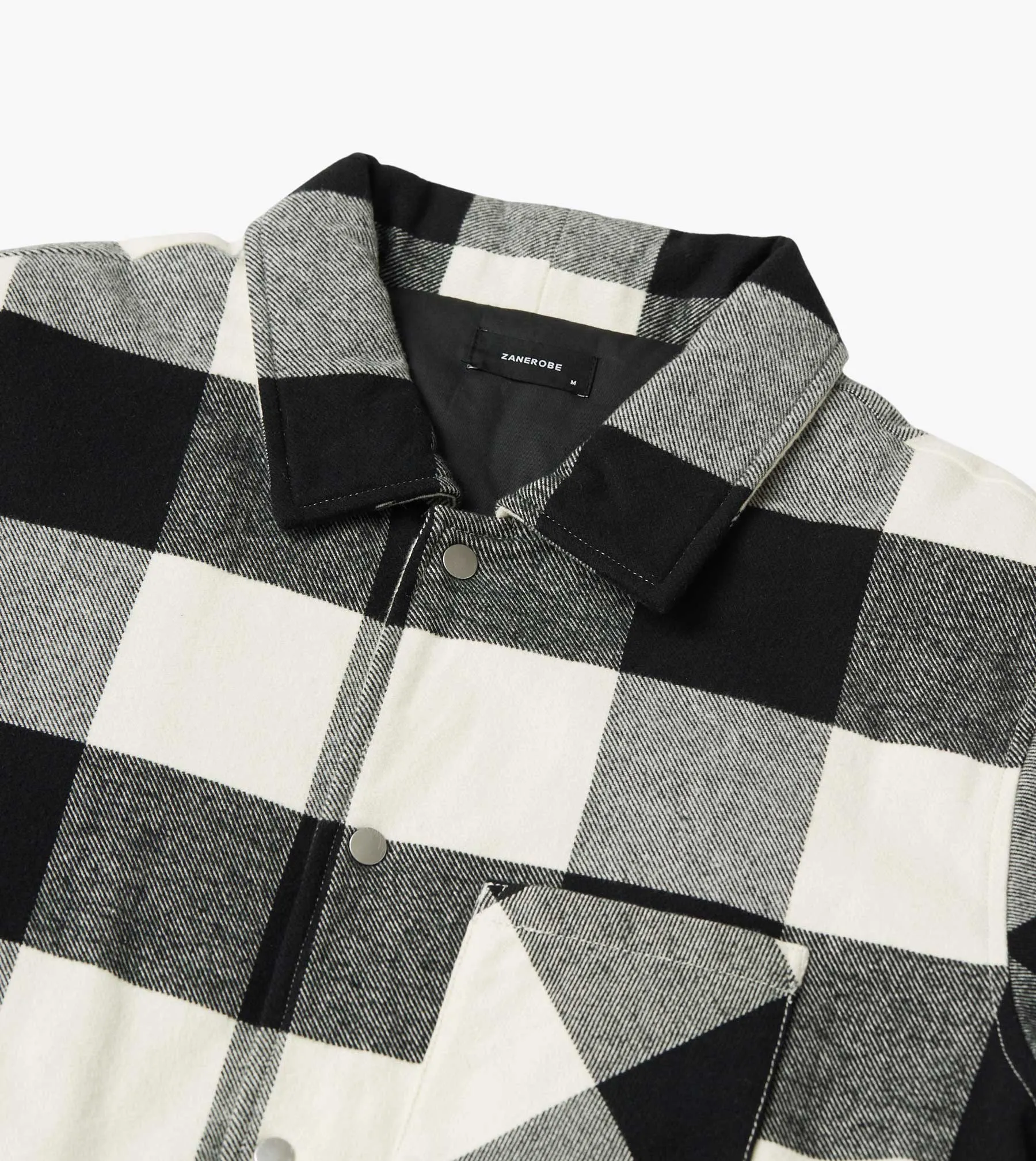 Hike Plaid Overshirt Black/Vintage White