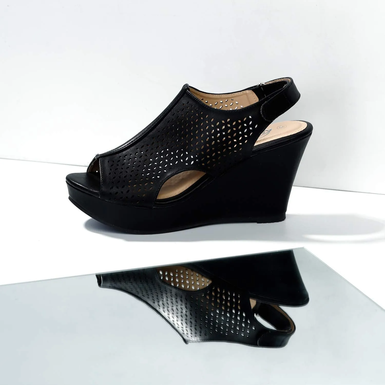 Hollow Peep Toe Wedge Sandal