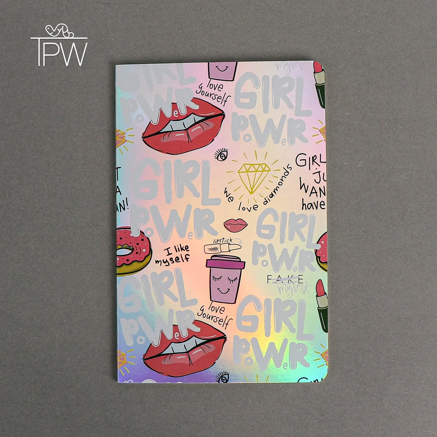 Holographic Shiny Cover Beauty Queen Lined Notebook