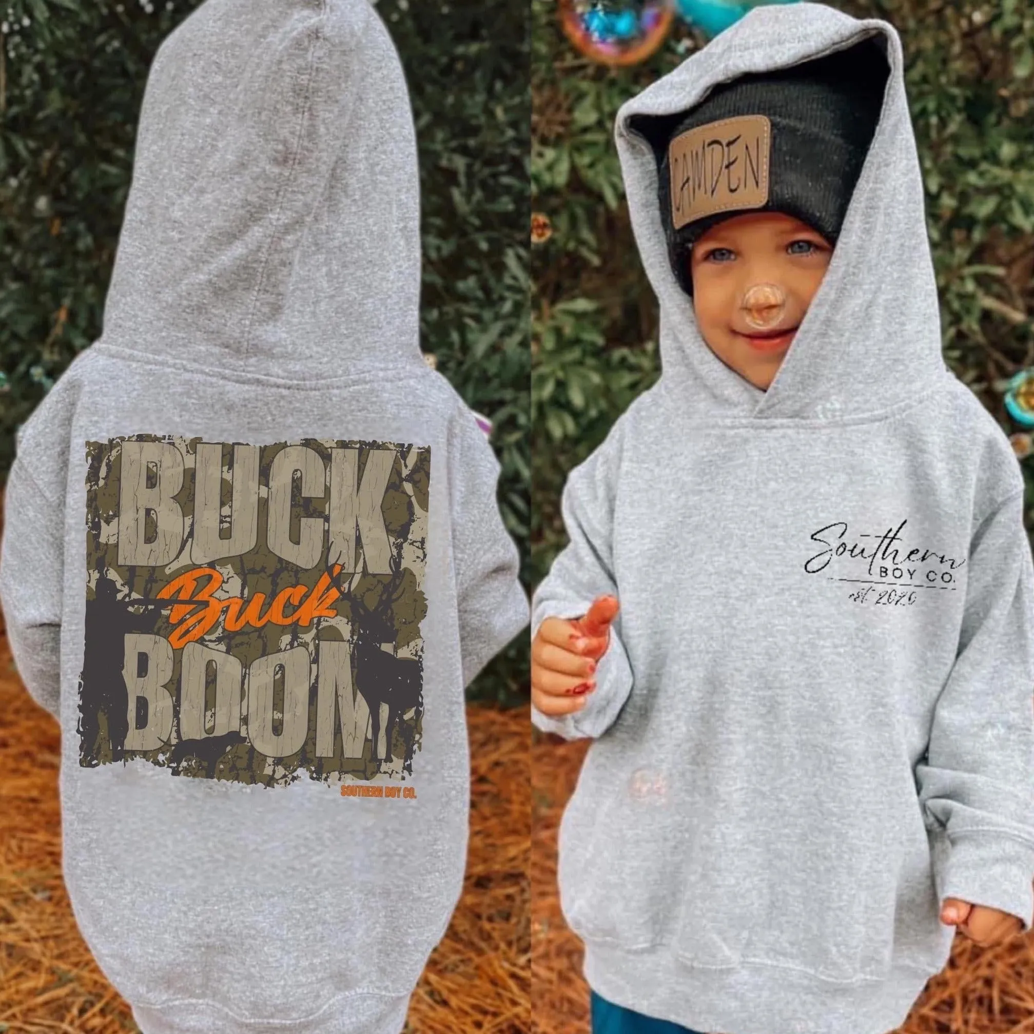 (HOODIE) (DEER) Buck Buck Boom Kids Hoodie