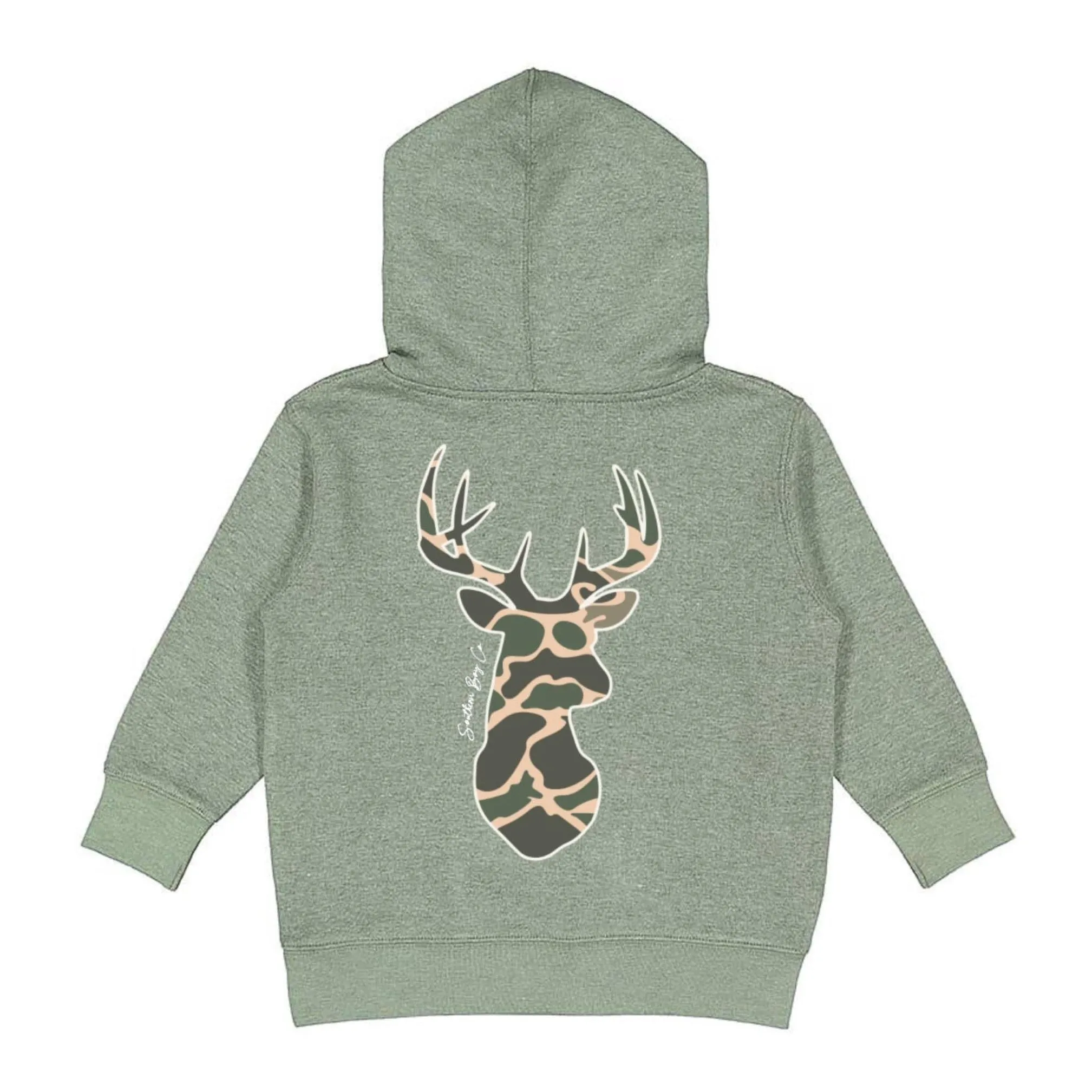 (HOODIE) Deer Head Old School Camo Kids Hoodie