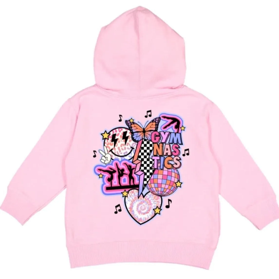 (HOODIE) Pink Retro Gymnastics Kids Hoodie