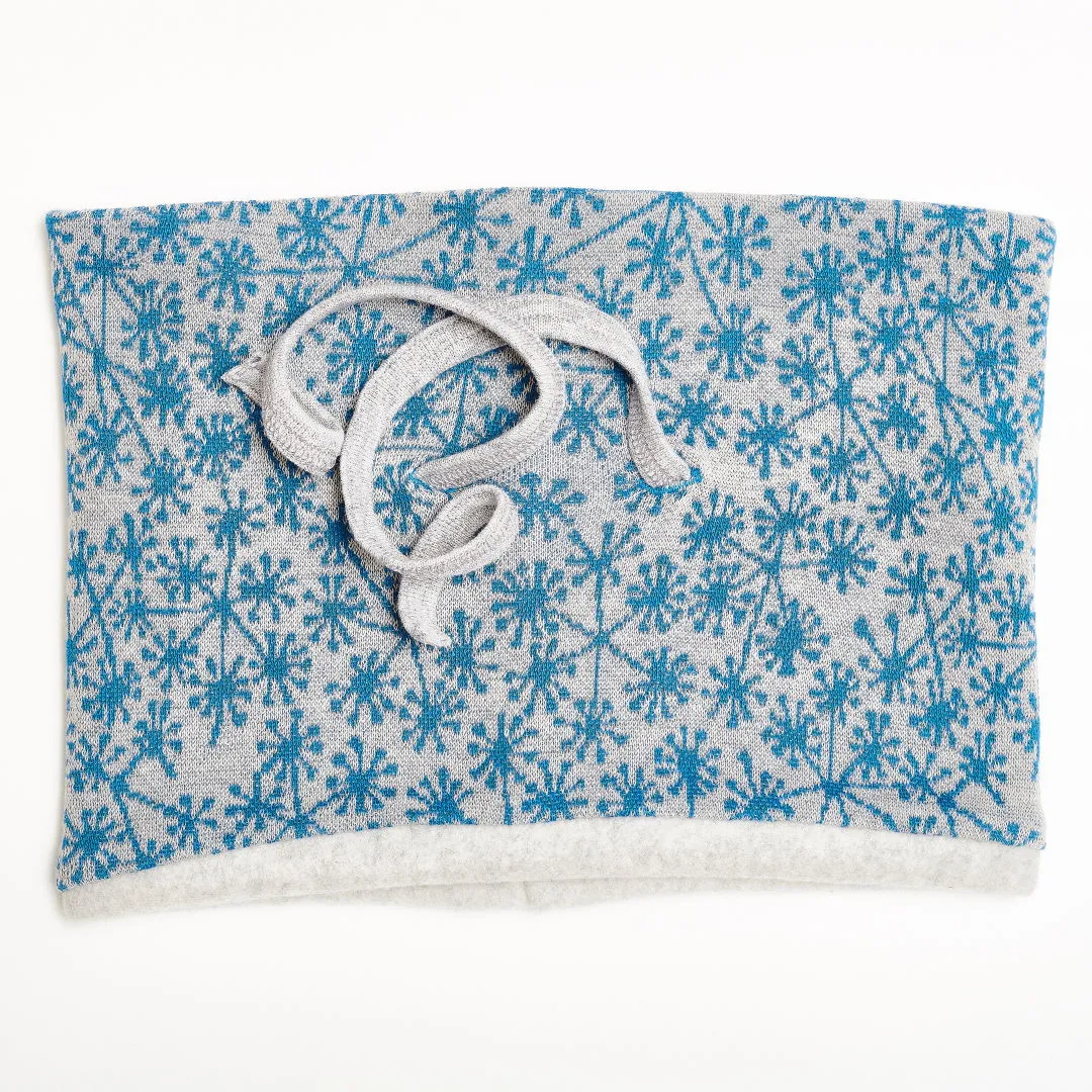 Lined neck warmer "Dandelion Blue/Fleece Grey"