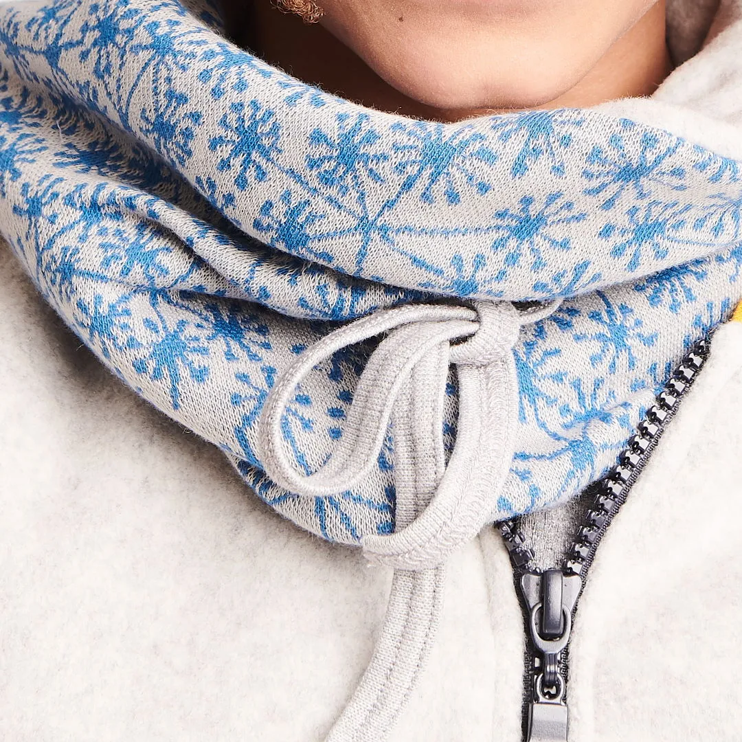 Lined neck warmer "Dandelion Blue/Fleece Grey"