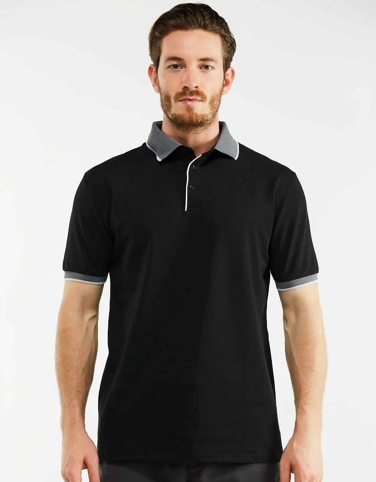 Men's Classic-Fit Cotton-Blend Pique Polo Shirt with Contrast Collar