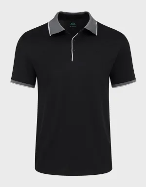 Men's Classic-Fit Cotton-Blend Pique Polo Shirt with Contrast Collar