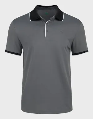 Men's Classic-Fit Cotton-Blend Pique Polo Shirt with Contrast Collar