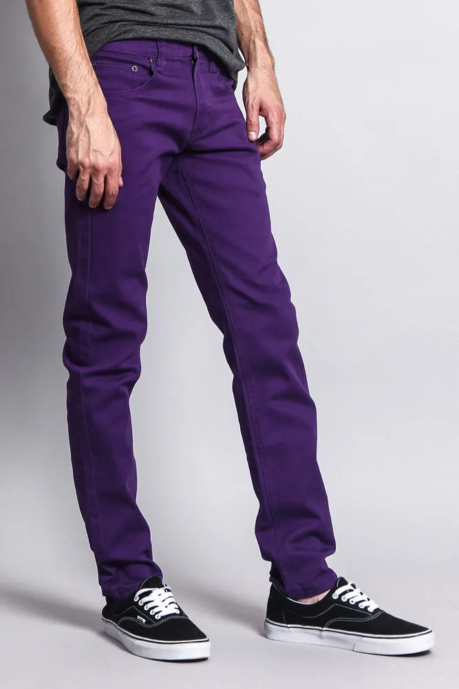 Men's Essential Skinny Fit Colored Jeans (Purple)