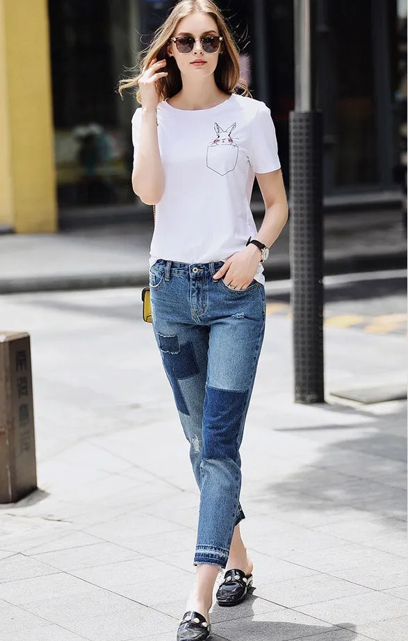 Modern Fit Color Block Jeans