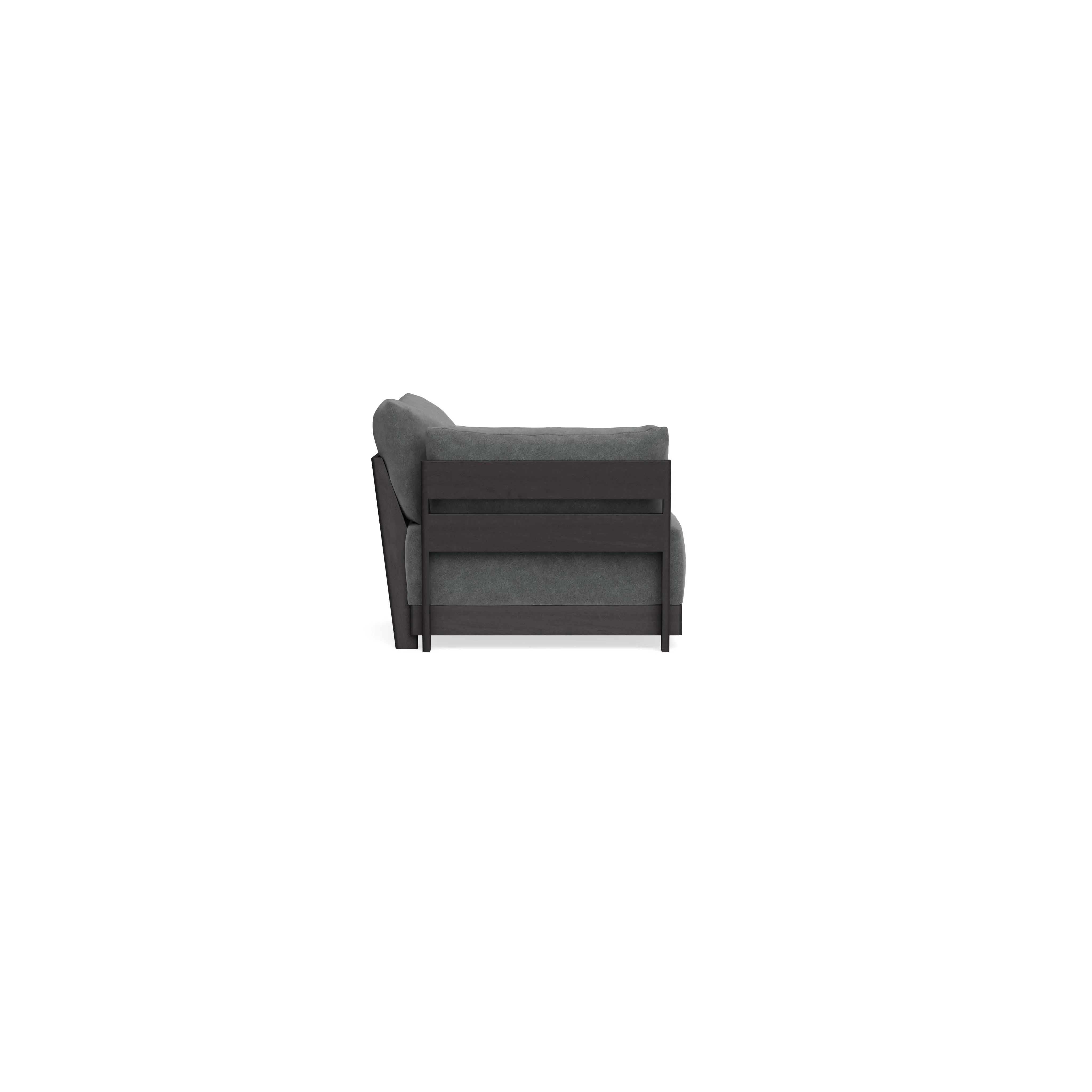 Modular Bondi Black End Chair in Chimney Gray | Classic Blend