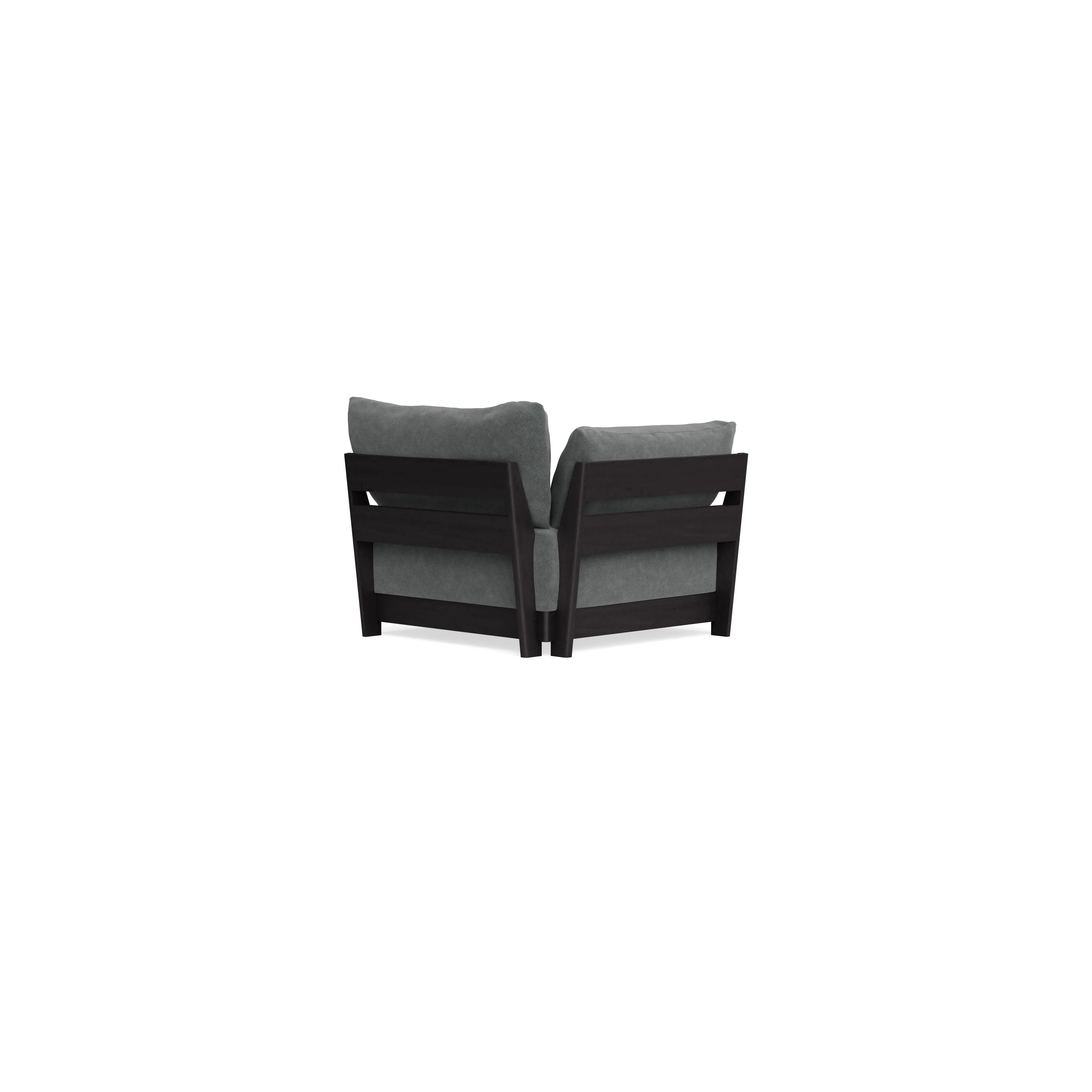 Modular Bondi Black End Chair in Chimney Gray | Classic Blend