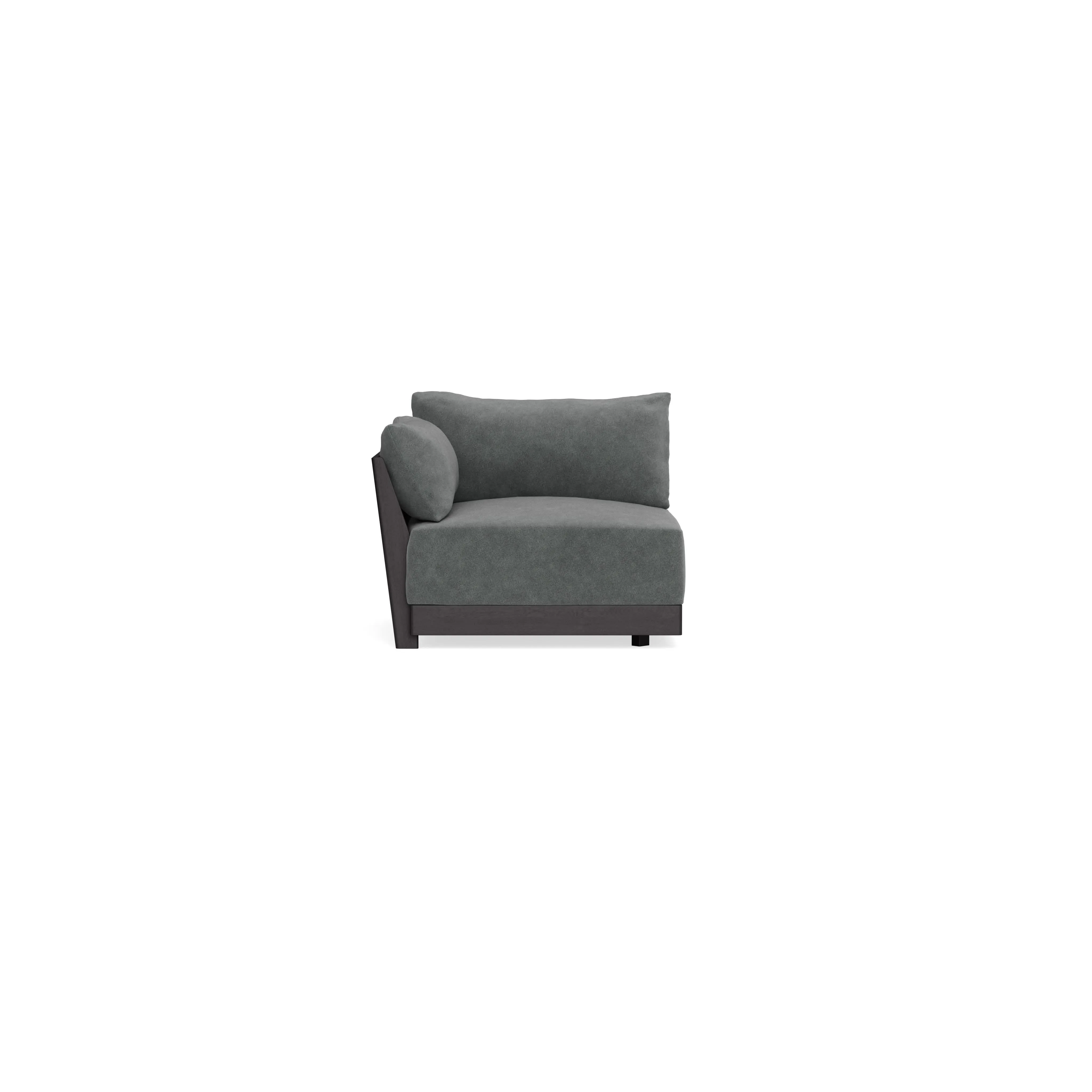 Modular Bondi Black End Chair in Chimney Gray | Classic Blend