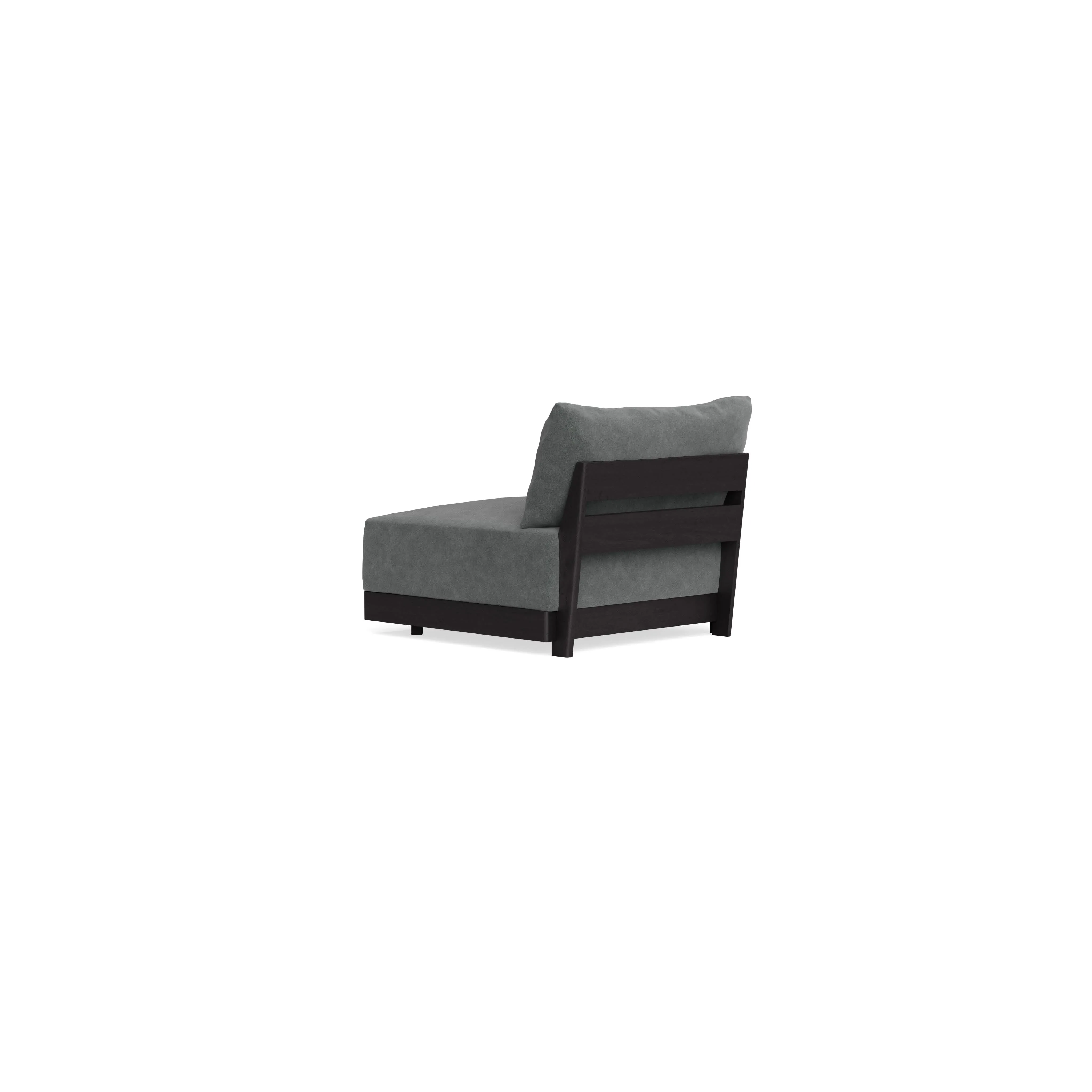 Modular Bondi Black End Chair in Chimney Gray | Classic Blend