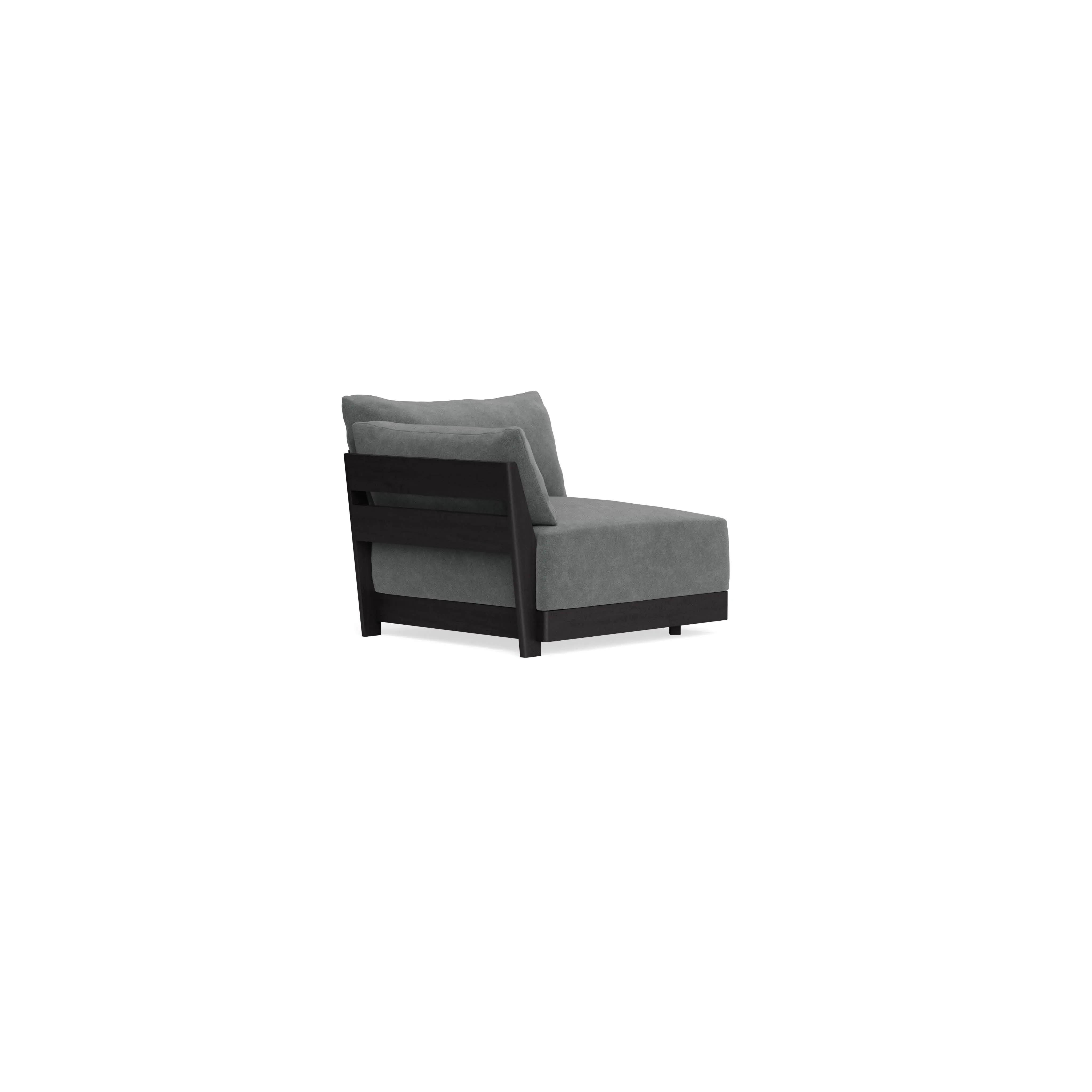 Modular Bondi Black End Chair in Chimney Gray | Classic Blend