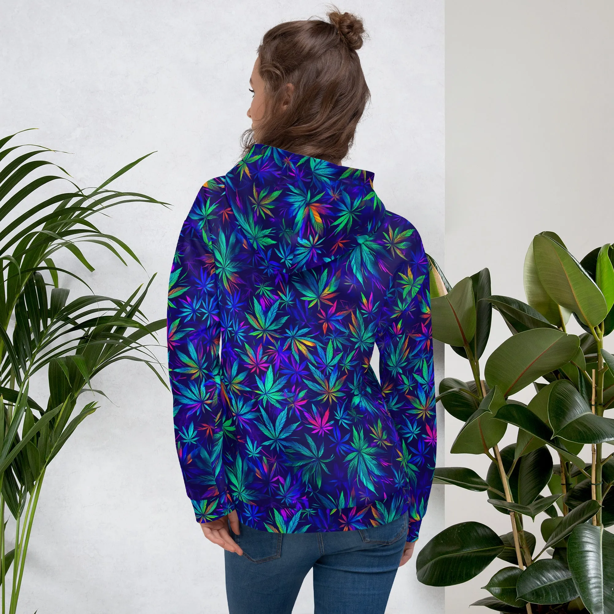 Neon Pot Leaf Unisex Hoodie