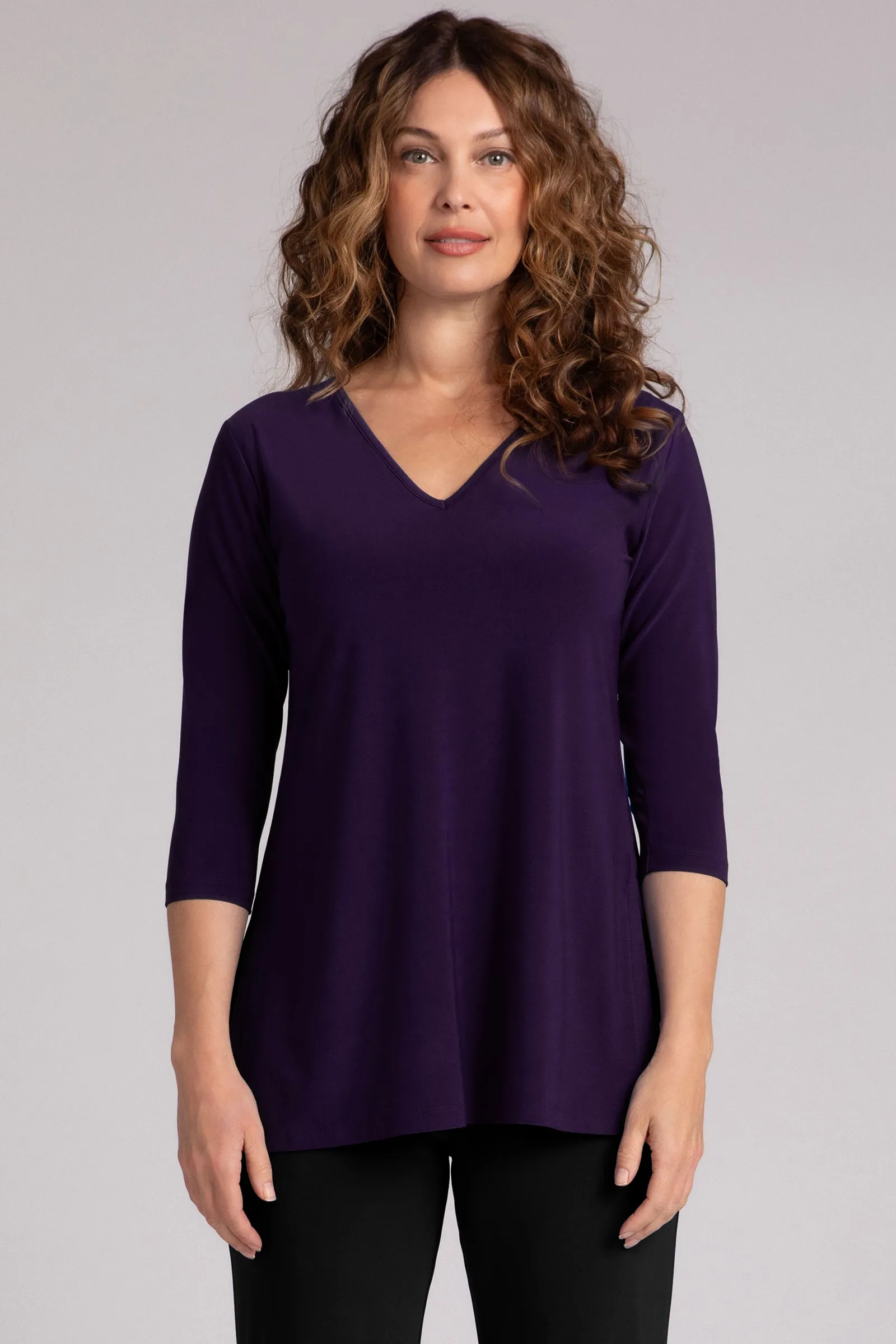 Nu Ideal V-Neck Tunic | Blackberry