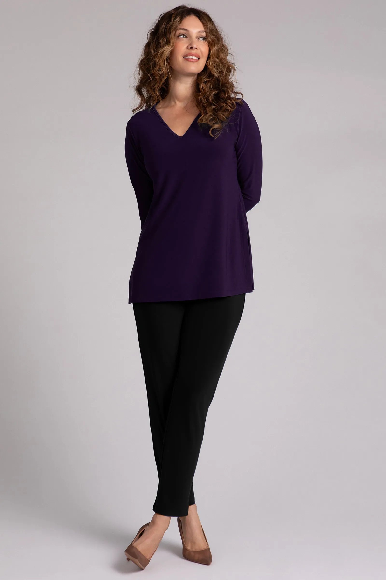 Nu Ideal V-Neck Tunic | Blackberry