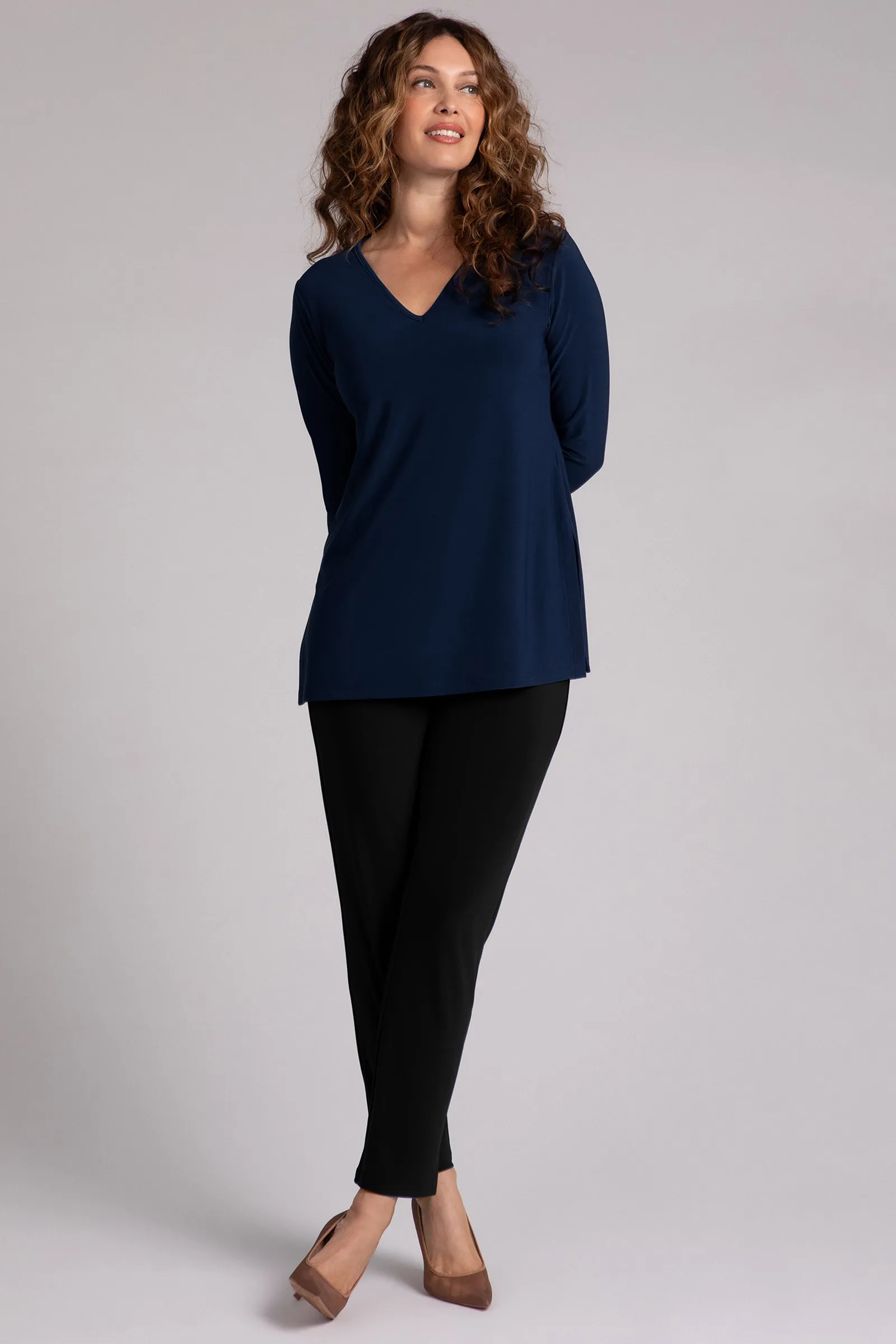 Nu Ideal V-Neck Tunic | Navy