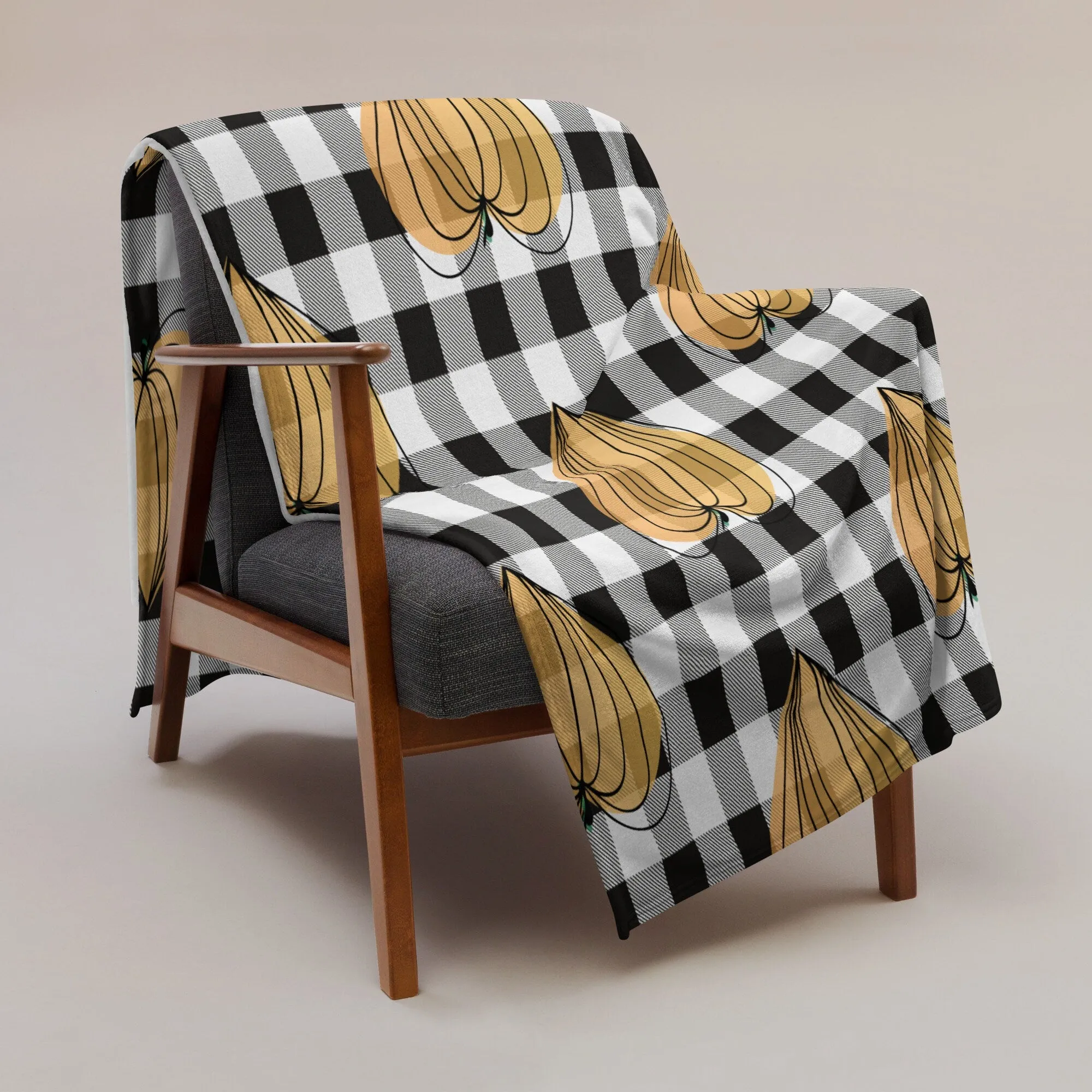 Plaid Pumpkin Fall Throw Blanket for Your Couch